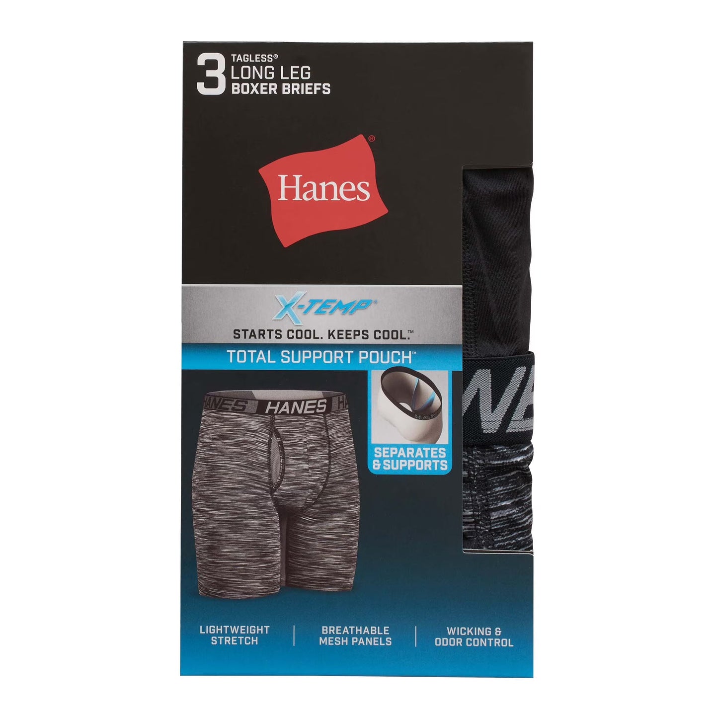 Hanes  Men's Long Boxer (Size-L 3-Pack)